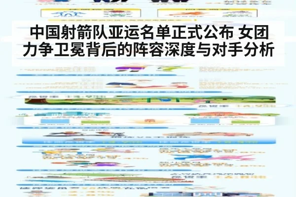 中国射箭队亚运名单正式公布 女团力争卫冕背后的阵容深度与对手分析